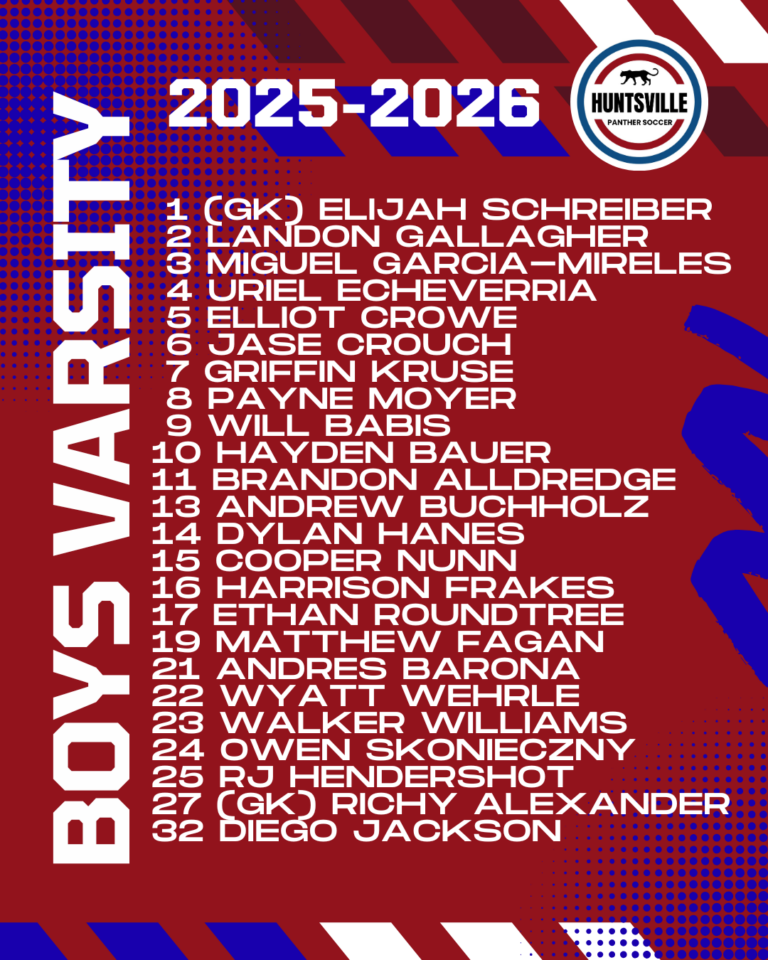 High School Roster Boys Varsity Roster - Huntsville High School Soccer
